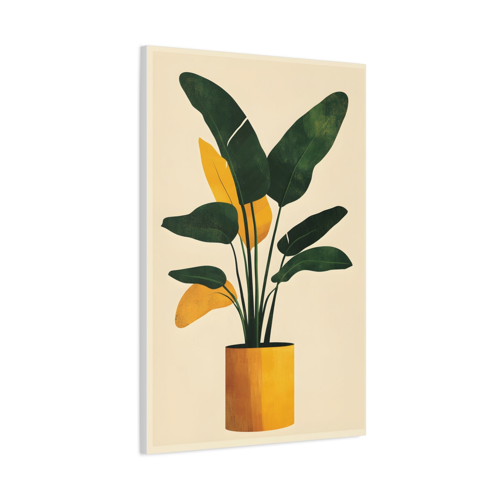 Stylish Matte Canvas Art, Modern Plant Wall Decor