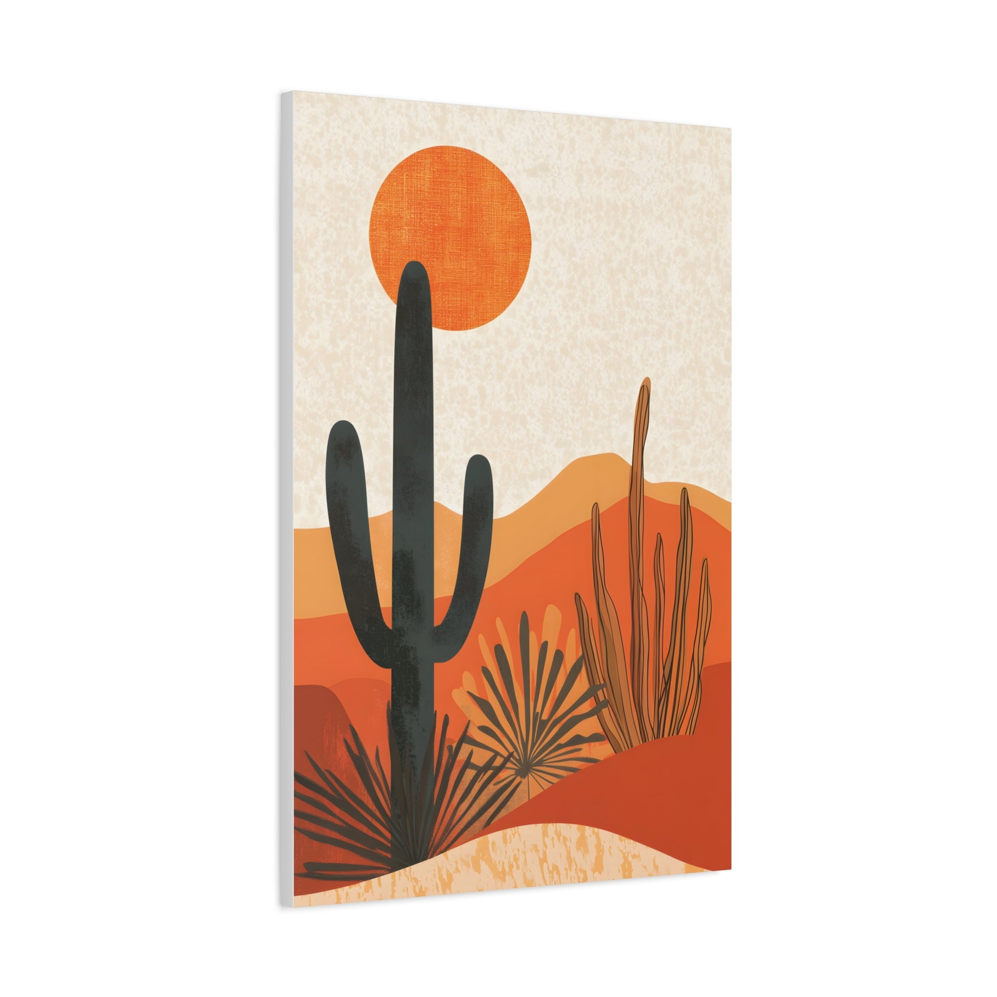 Desert Sunset Canvas Art, Modern Wall Decor