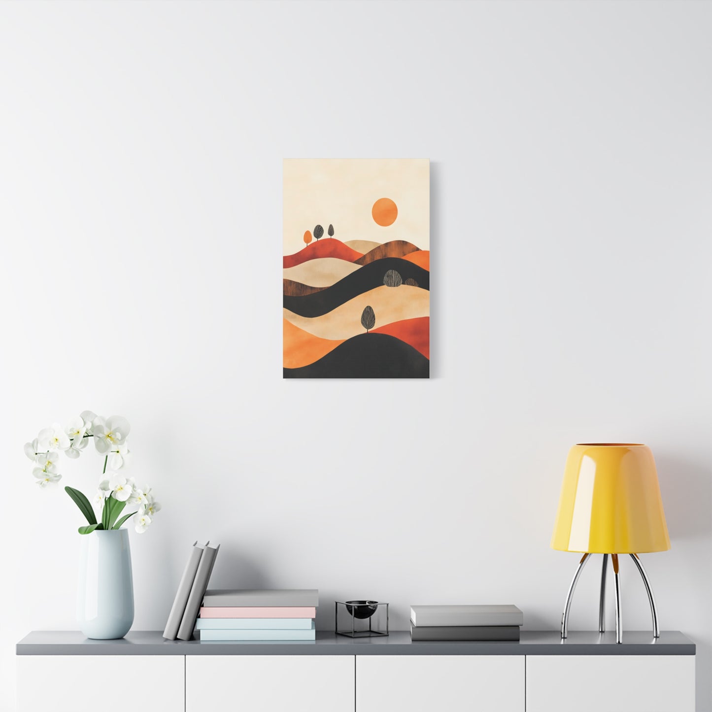 Terracotta Hills and Trees Minimalist Poster