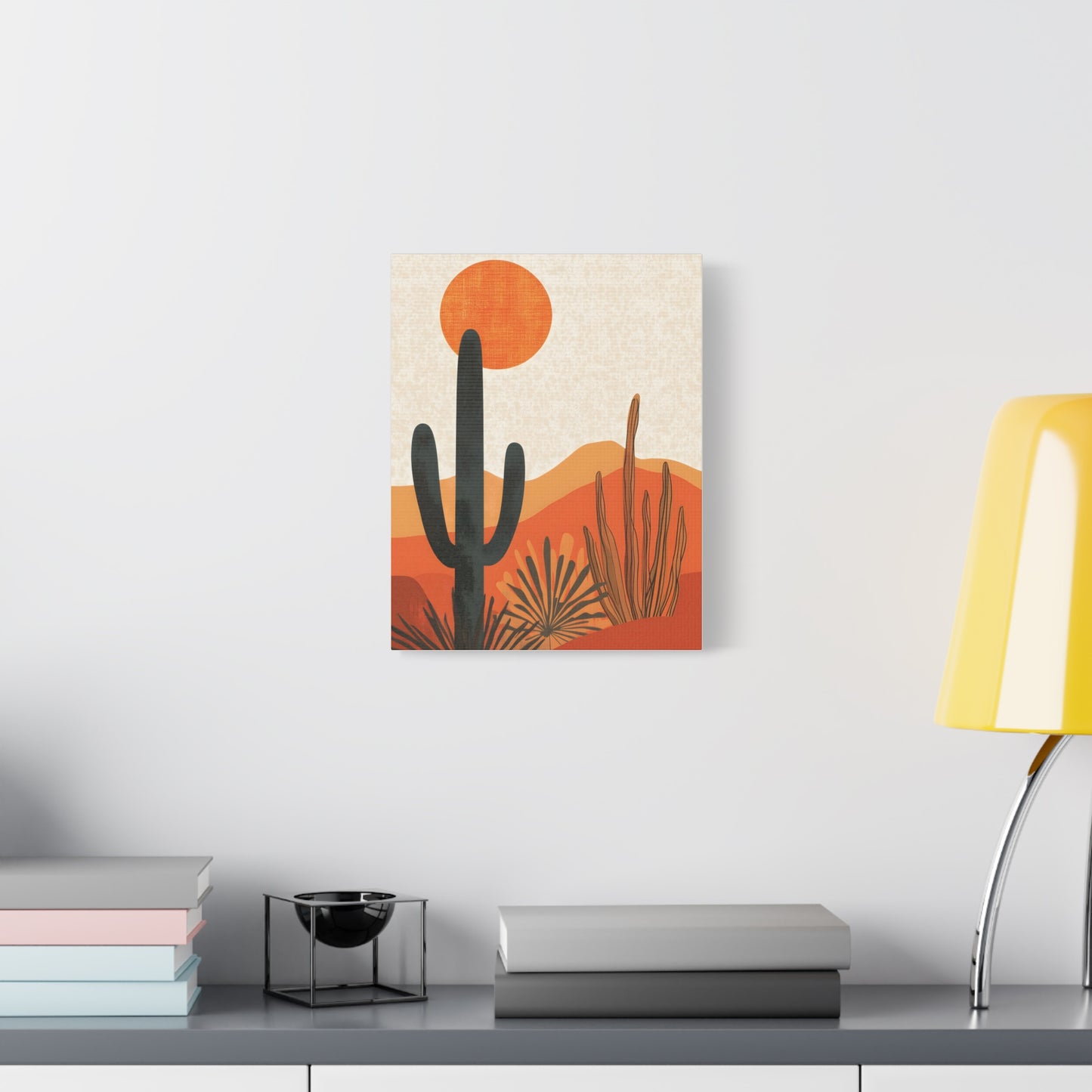 Desert Sunset Canvas Art, Modern Wall Decor