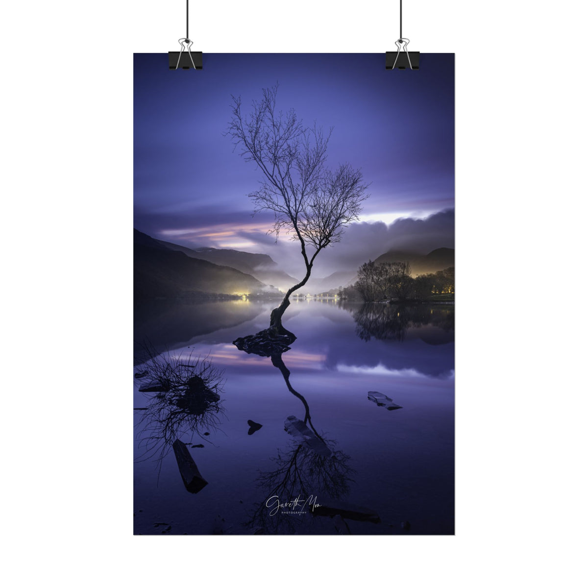 Llyn Padarn Evening Reflections Fine Art Print | By Photographer Gareth Mon Jones