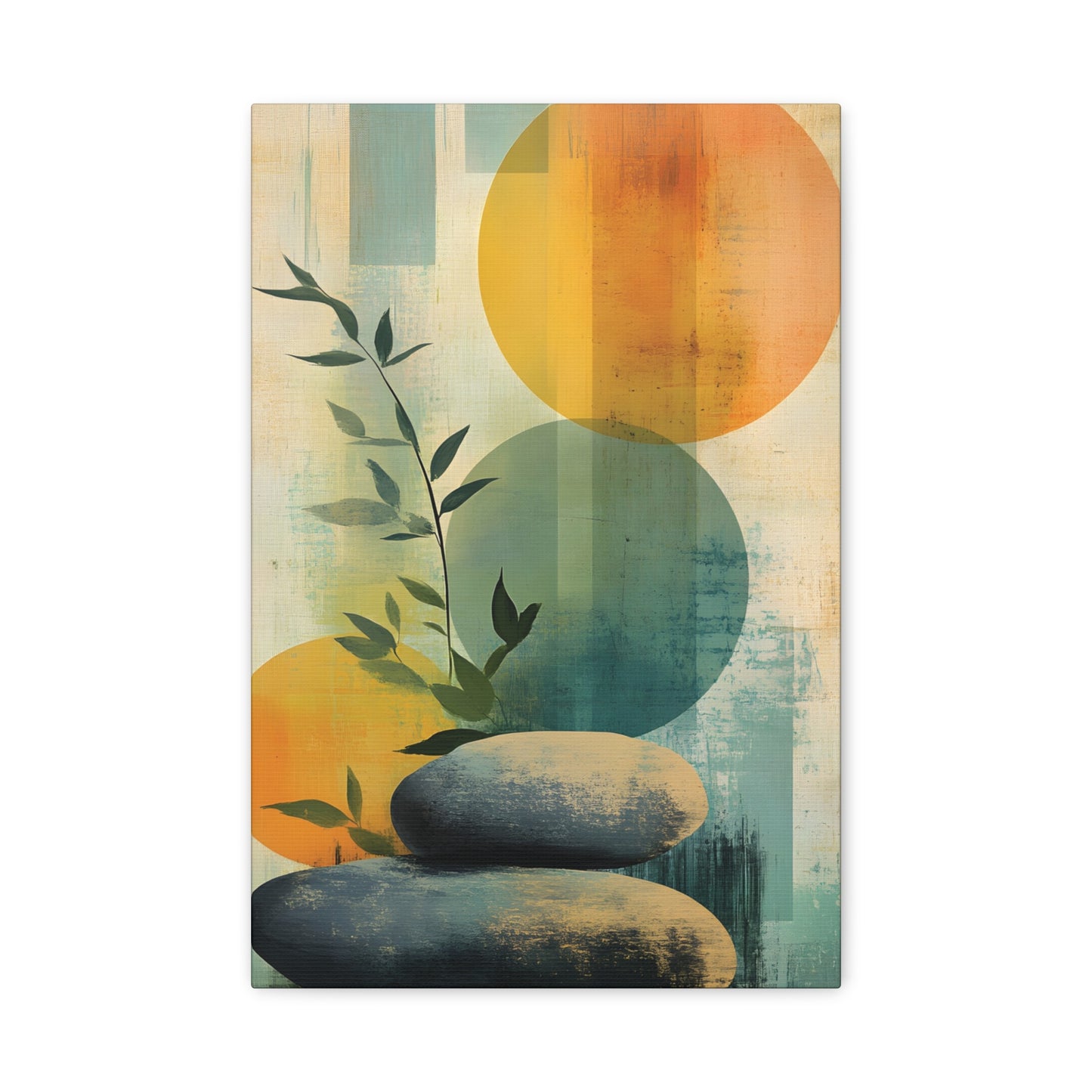 Zen Stone Abstract Matte Canvas Print — Stretched Wall Art