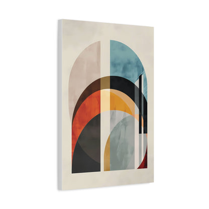 Abstract Archways Canvas Wall Art – Mid-Century Modern Stretched Print