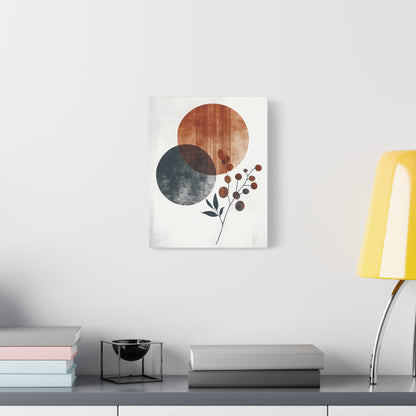 Terracotta and Charcoal Abstract Circle Print
