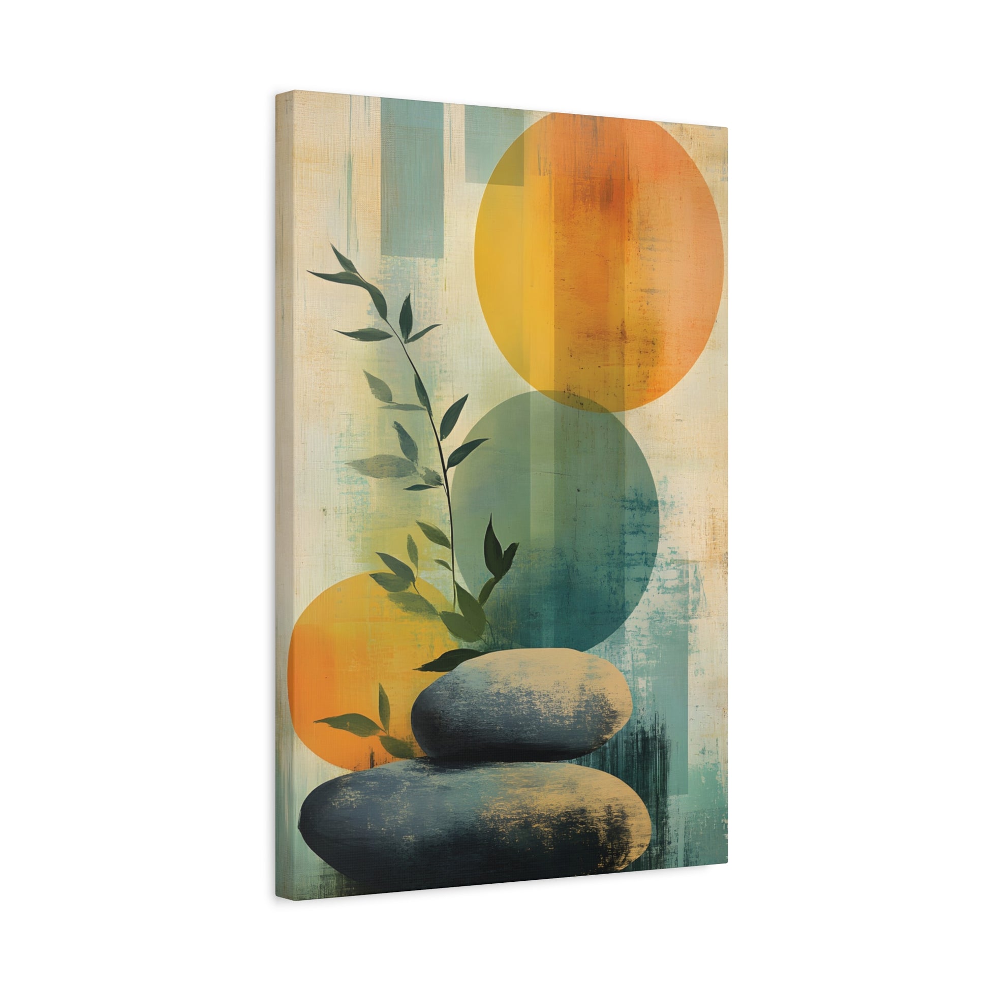 Zen Stone Abstract Matte Canvas Print — Stretched Wall Art