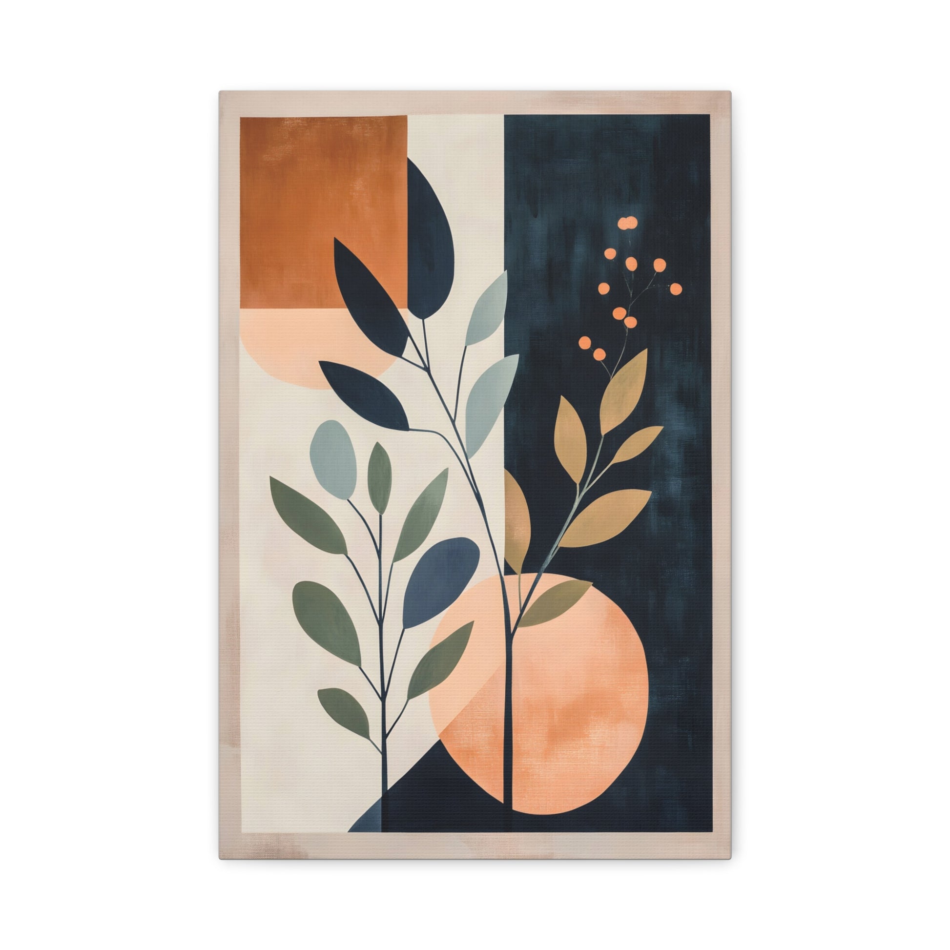 Botanical Abstract Canvas Print — Modern Geometric Plant Wall Art