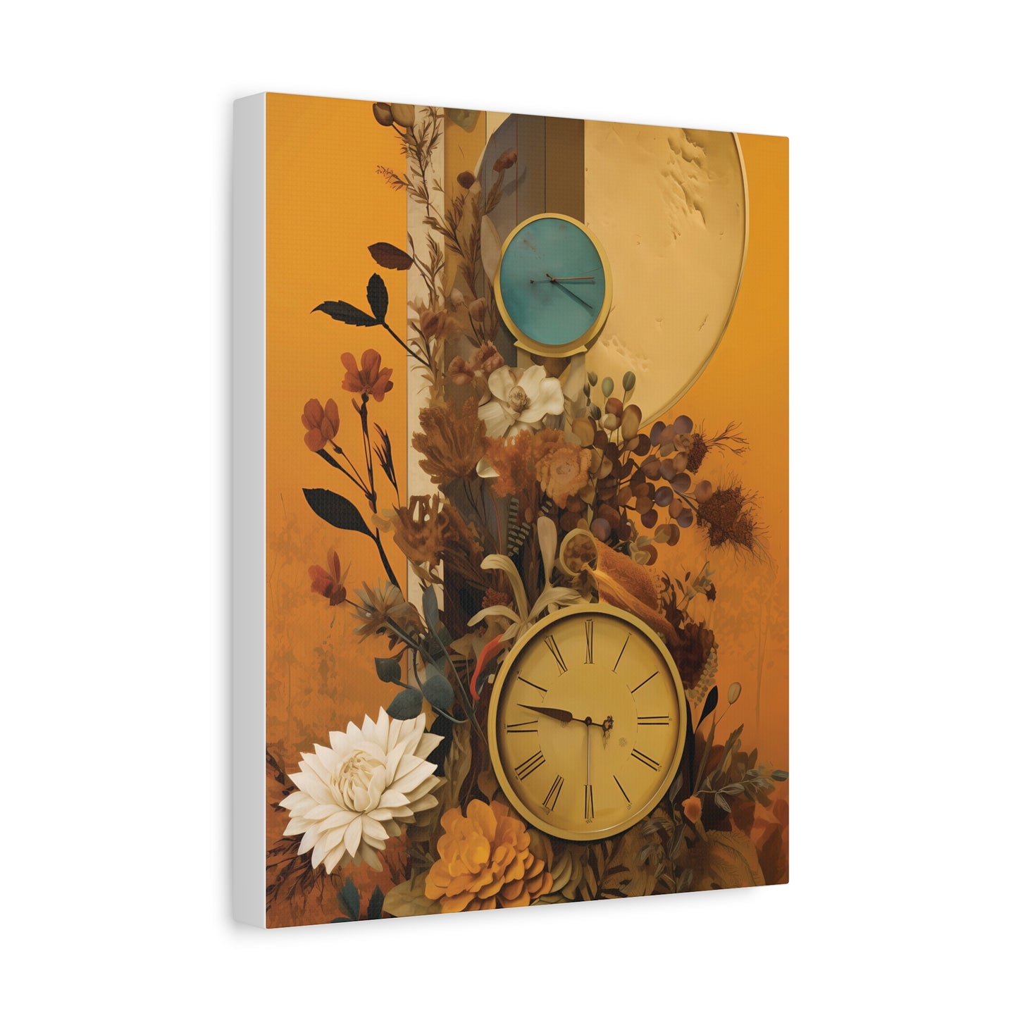 Elegant Floral Wall Clock Art, Home Decor, Boho Style