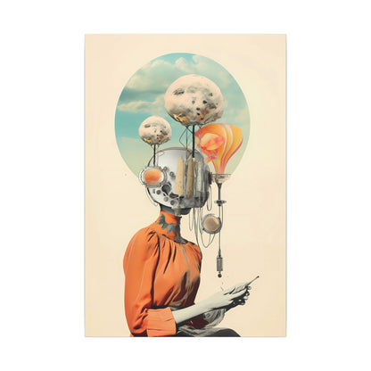 The Contemplative Automaton Canvas Art: Surreal Portrait