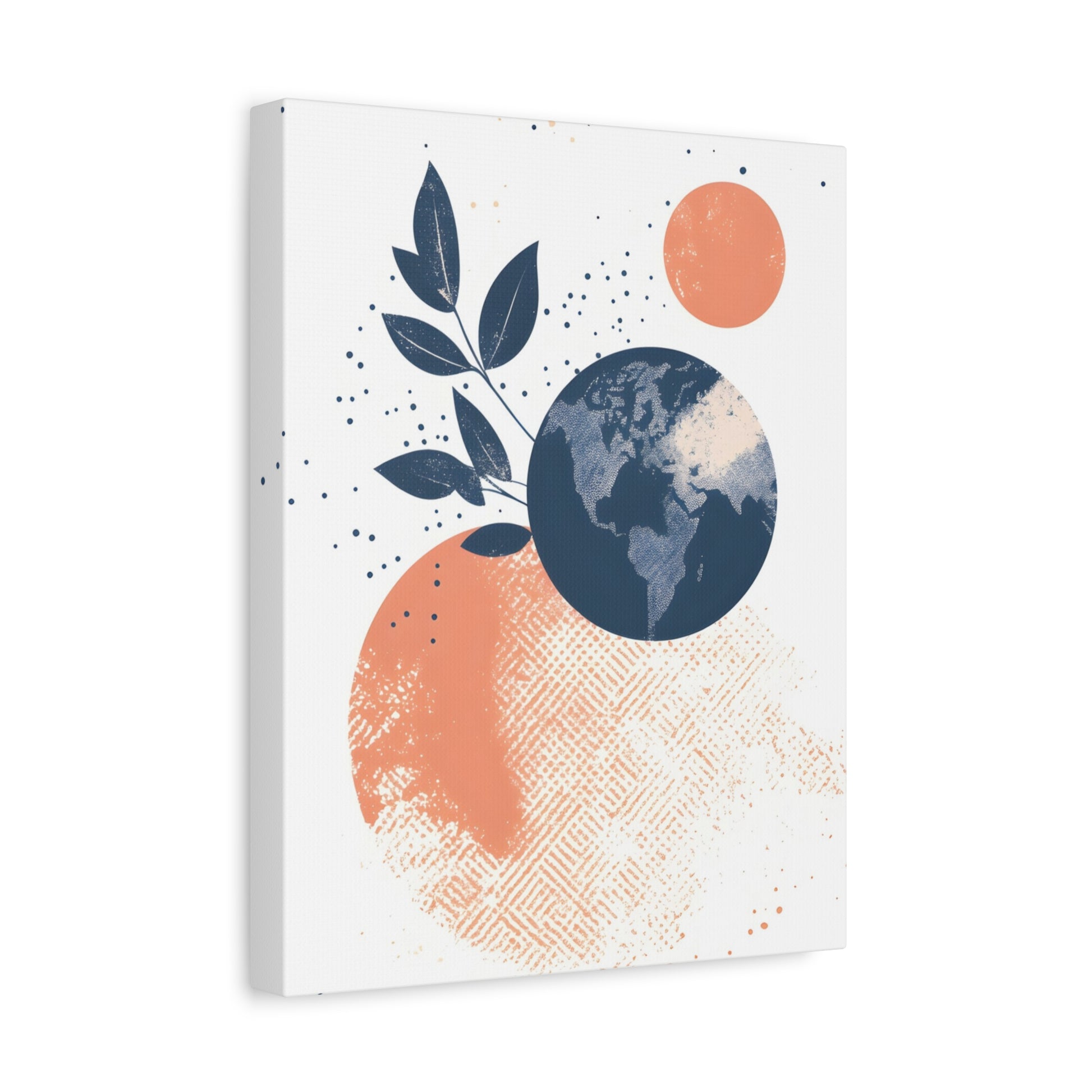 Abstract Earth Art Canvas Print — Botanical Planet Wall Decor