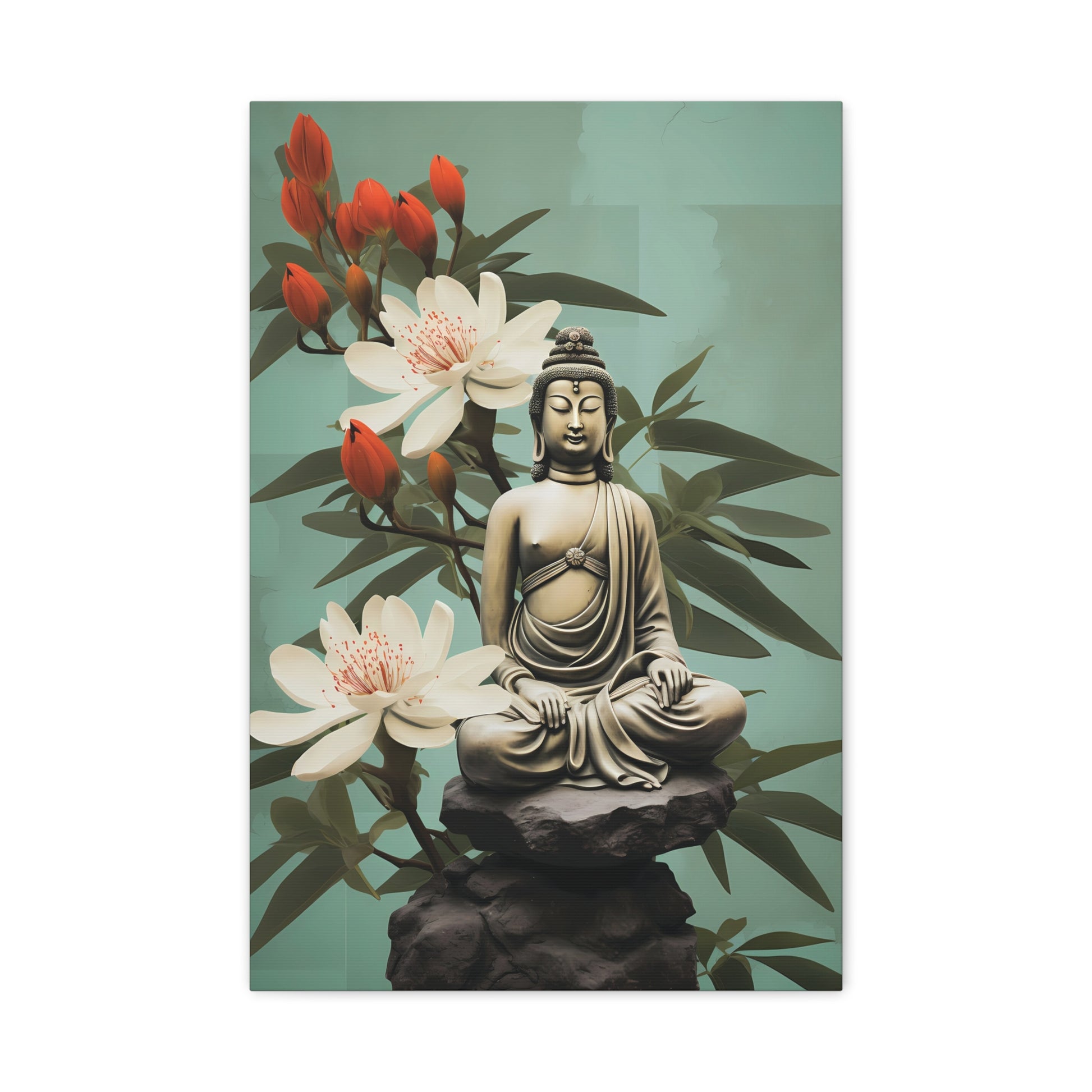Zen Buddha Canvas Wall Art, Tranquil Meditation Decor