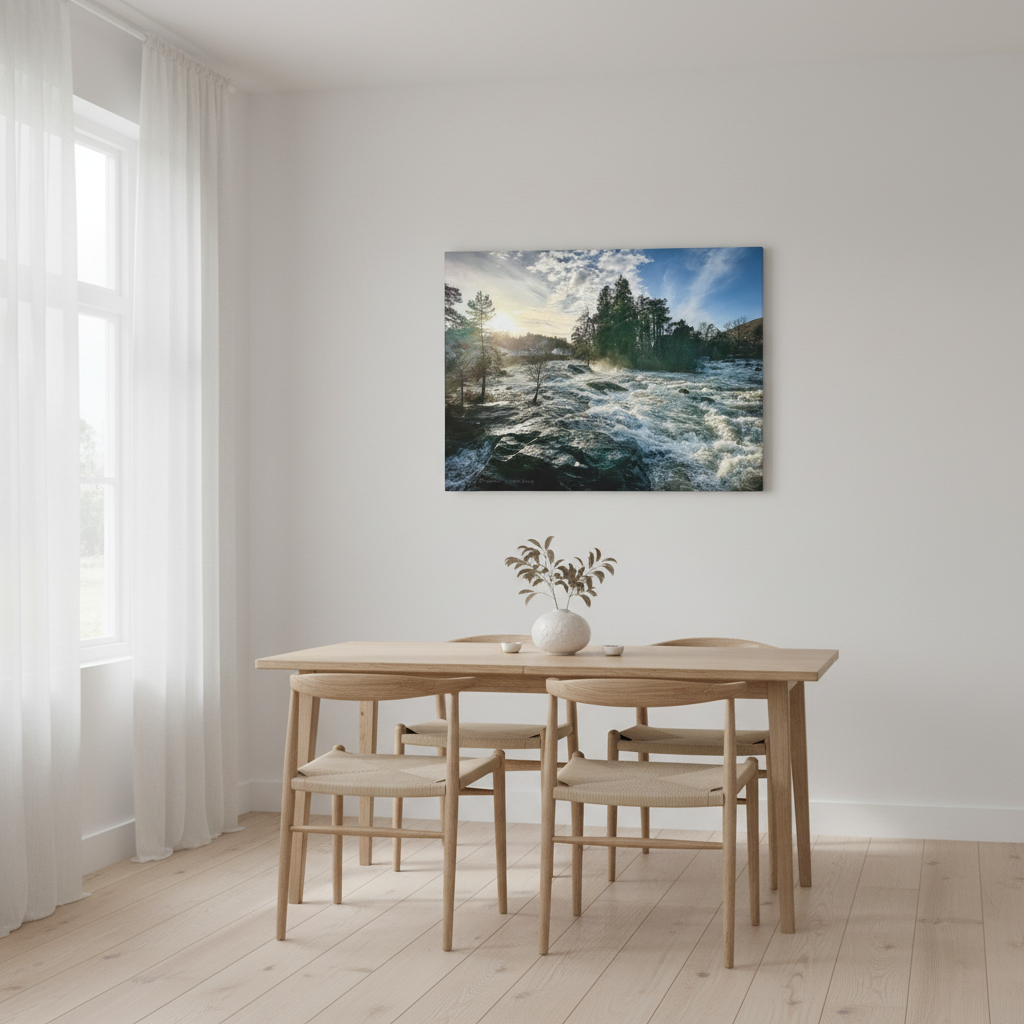 Falls of Dochart Sunset Canvas Print – By Photographer Fergus King