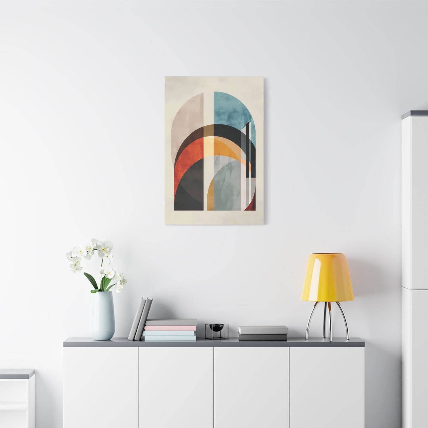 Abstract Archways Canvas Wall Art – Mid-Century Modern Stretched Print