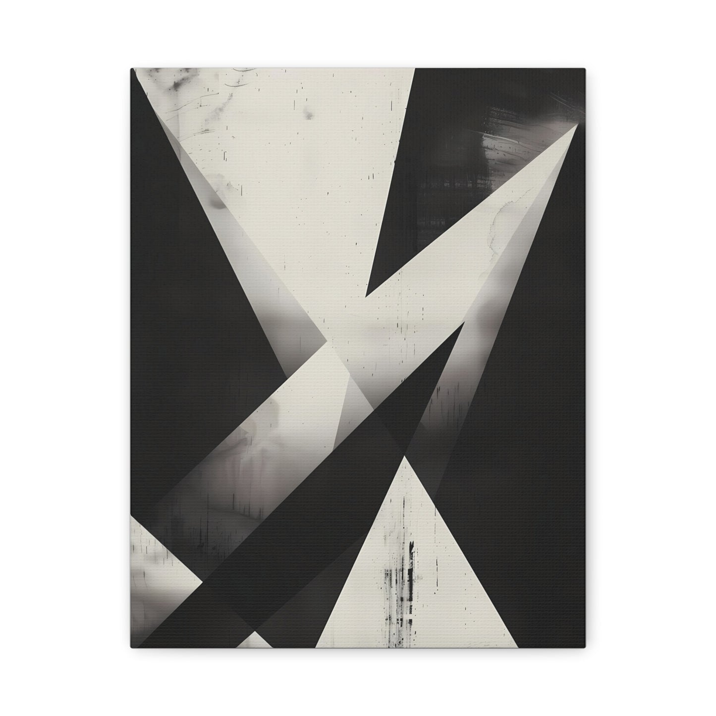 Fractured Silence — Monochrome Geometric Abstract