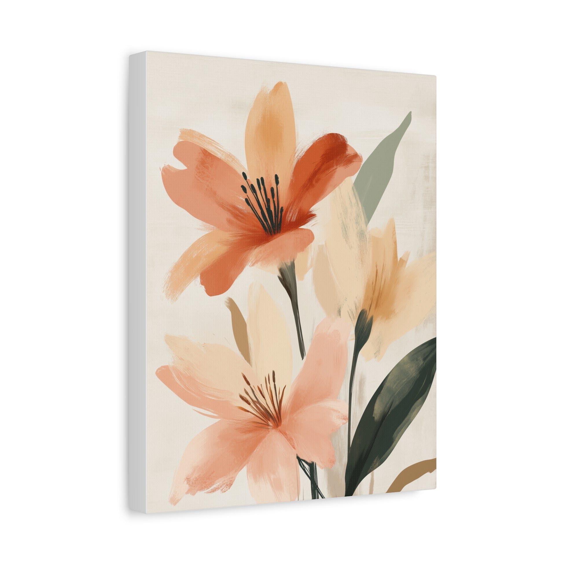 Terracotta Blooms — Modern Floral Wall Art