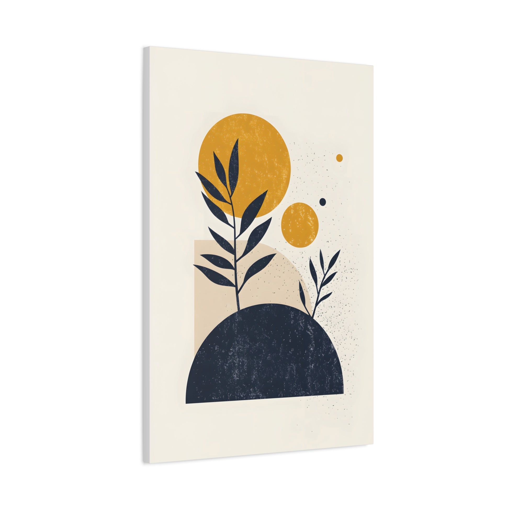 Minimalist Sun and Leaves Illustration