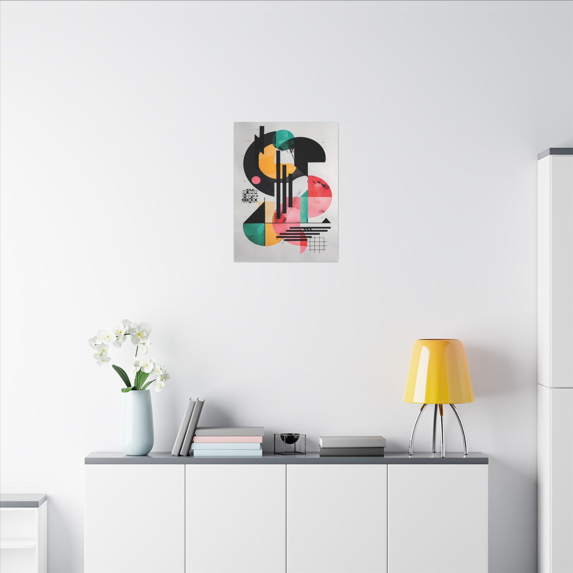 Dynamic Abstract Geometric Canvas Print: Retro Pop Art Collage
