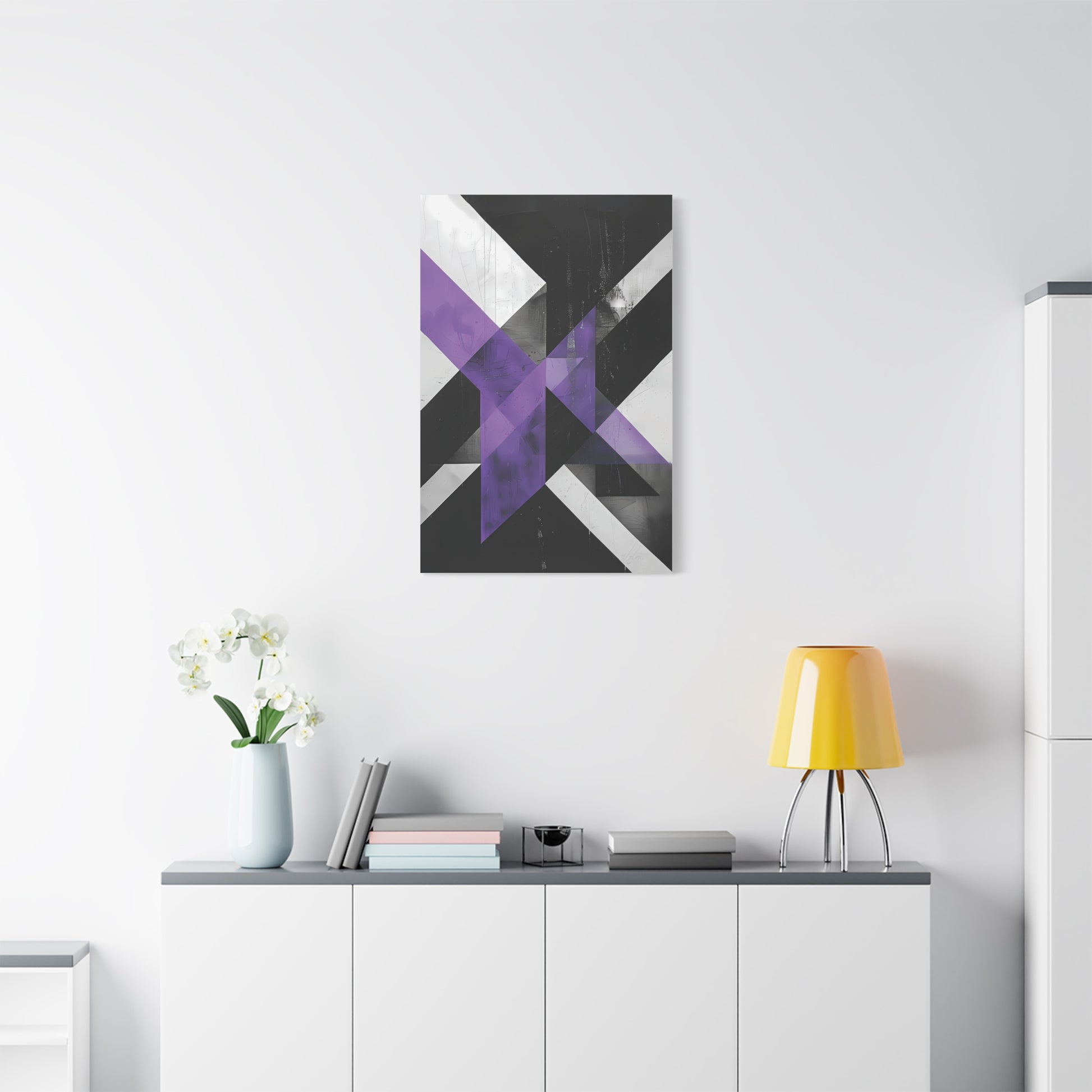 Violet Axis — Abstract Geometric Wall Art
