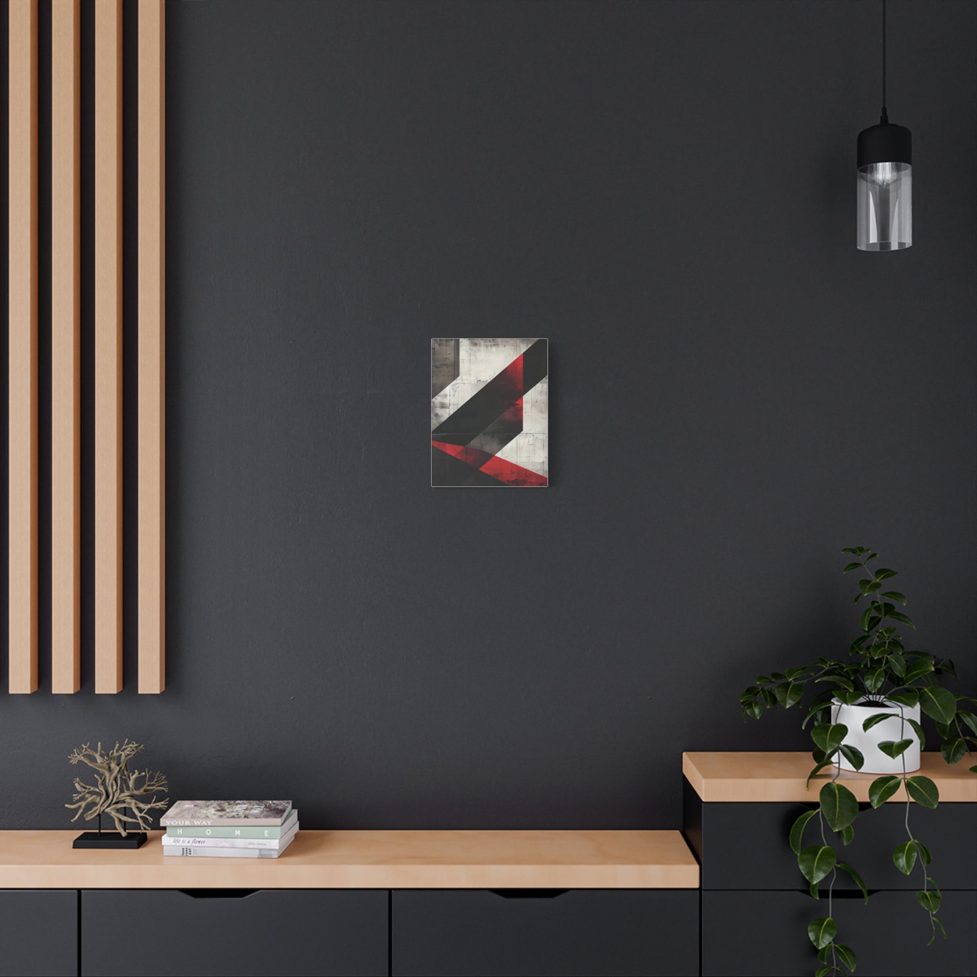 Urban Angles — Modern Black & Red Print