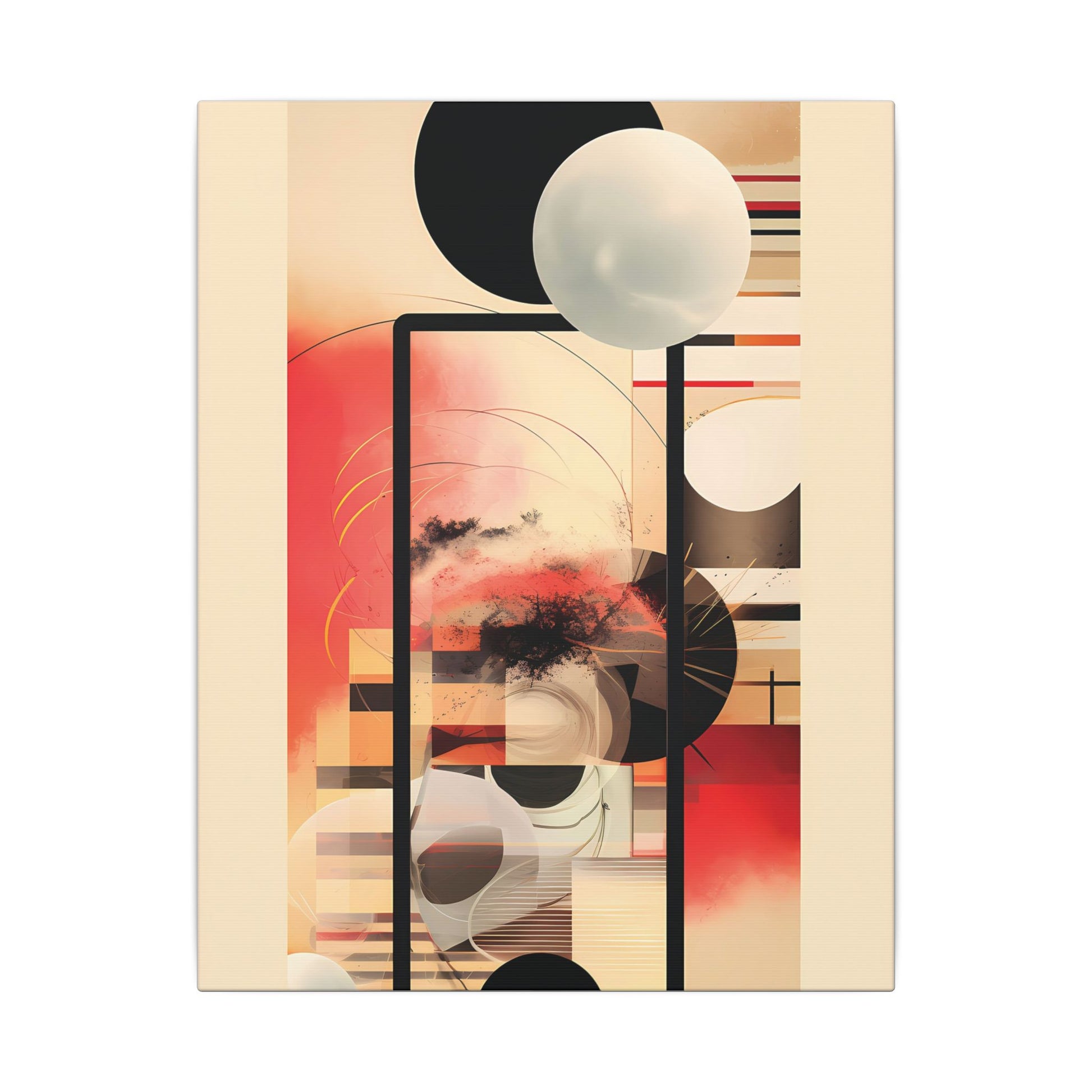 Neo-Deco Abstract Canvas Art: Retro-Futuristic Collage