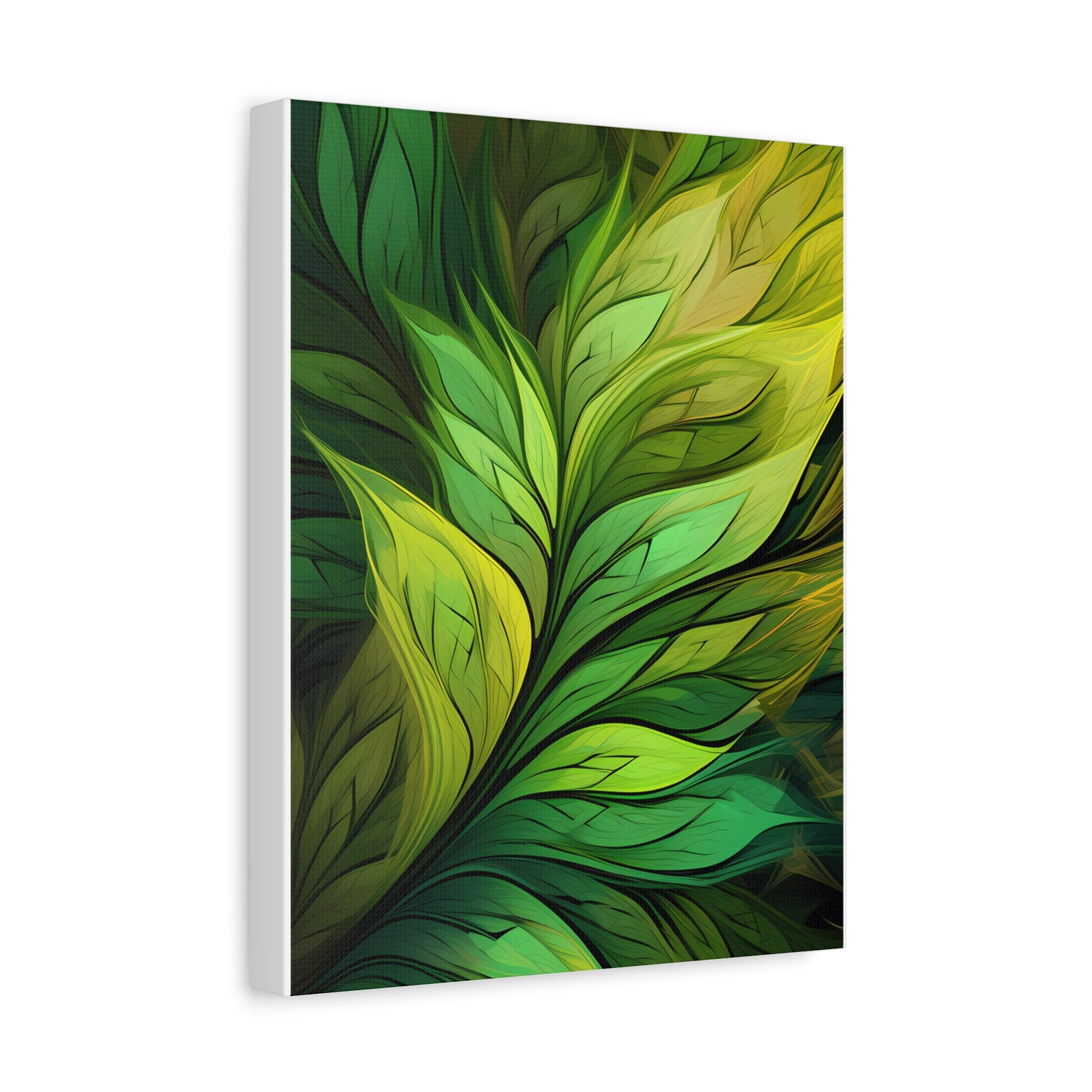 Leafy Green Matte Canvas Art Print, Nature Wall Decor