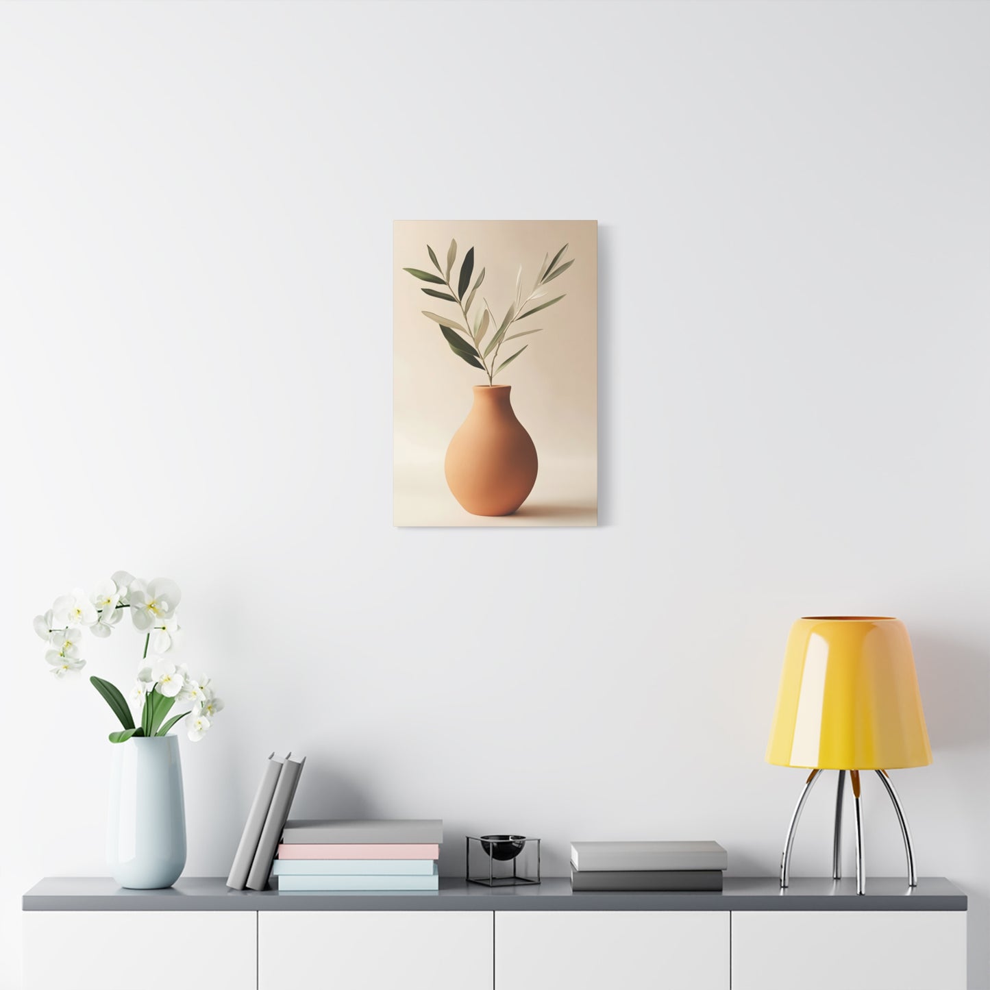 Minimal Terracotta Vase Canvas Print — Matte Stretched Wall Art