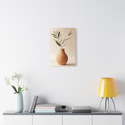 Minimal Terracotta Vase Canvas Print — Matte Stretched Wall Art
