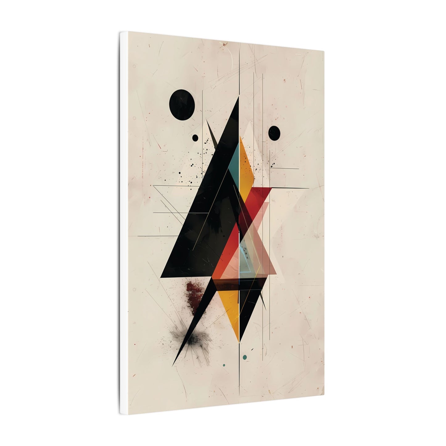 Deconstructed Geometry Canvas Art: Abstract Tension in Black and Gold