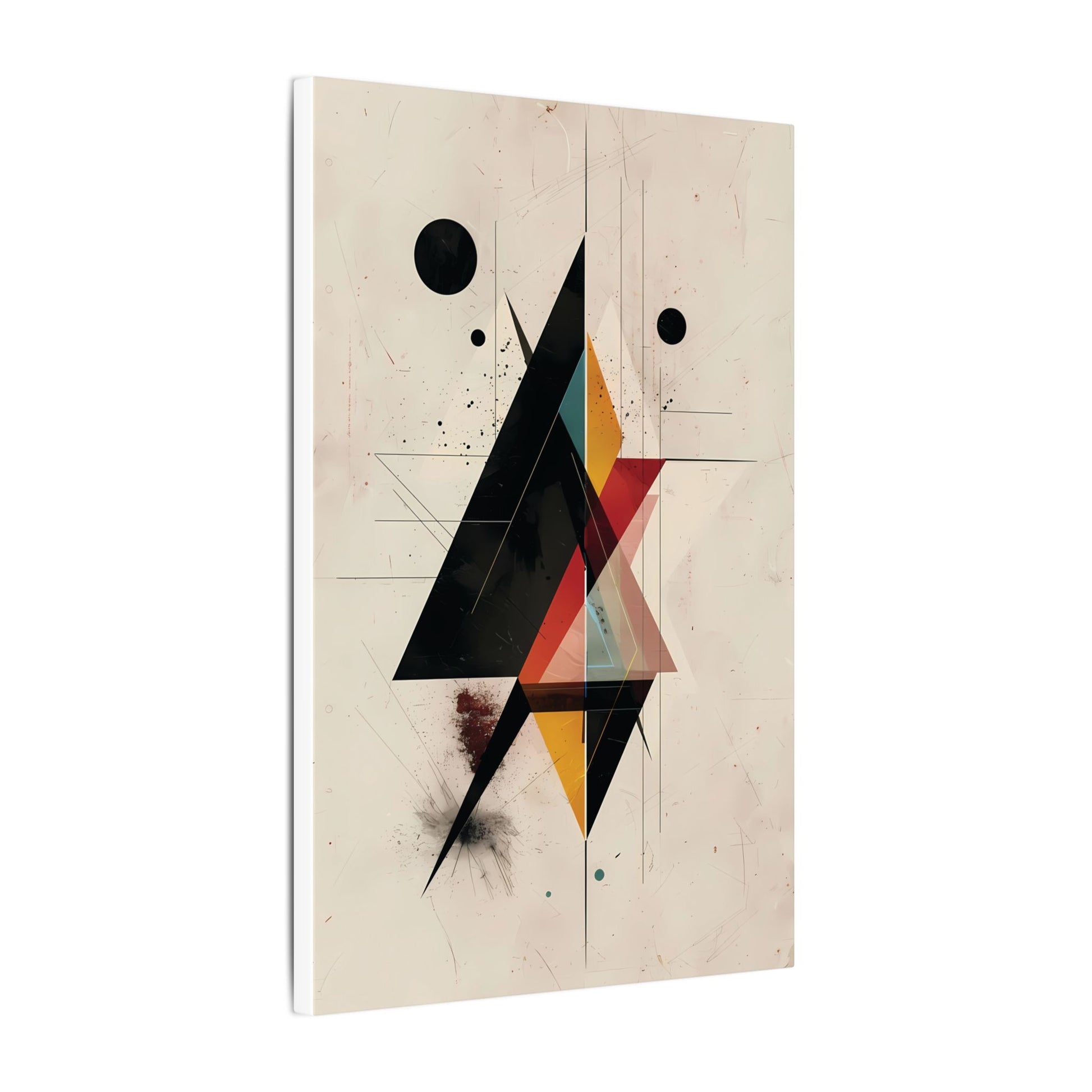 Deconstructed Geometry Canvas Art: Abstract Tension in Black and Gold