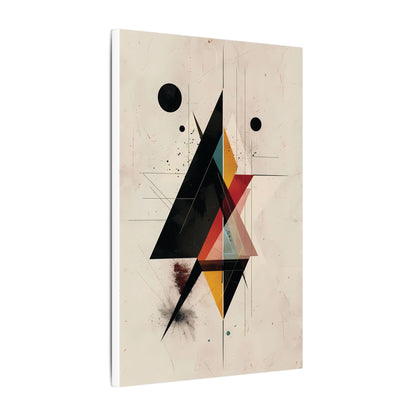 Deconstructed Geometry Canvas Art: Abstract Tension in Black and Gold