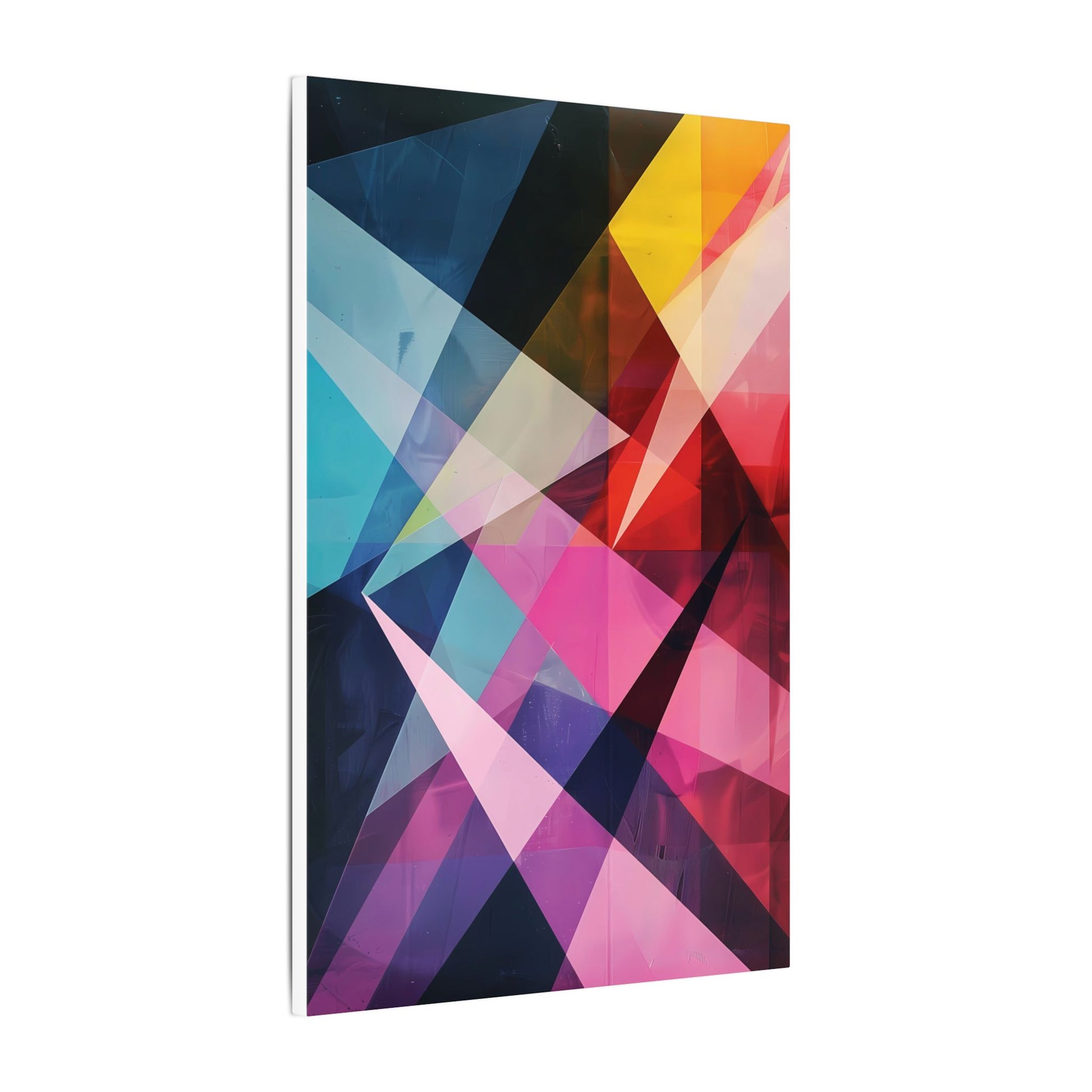 Prismatic Fusion Abstract Canvas Art: Geometric Color Burst