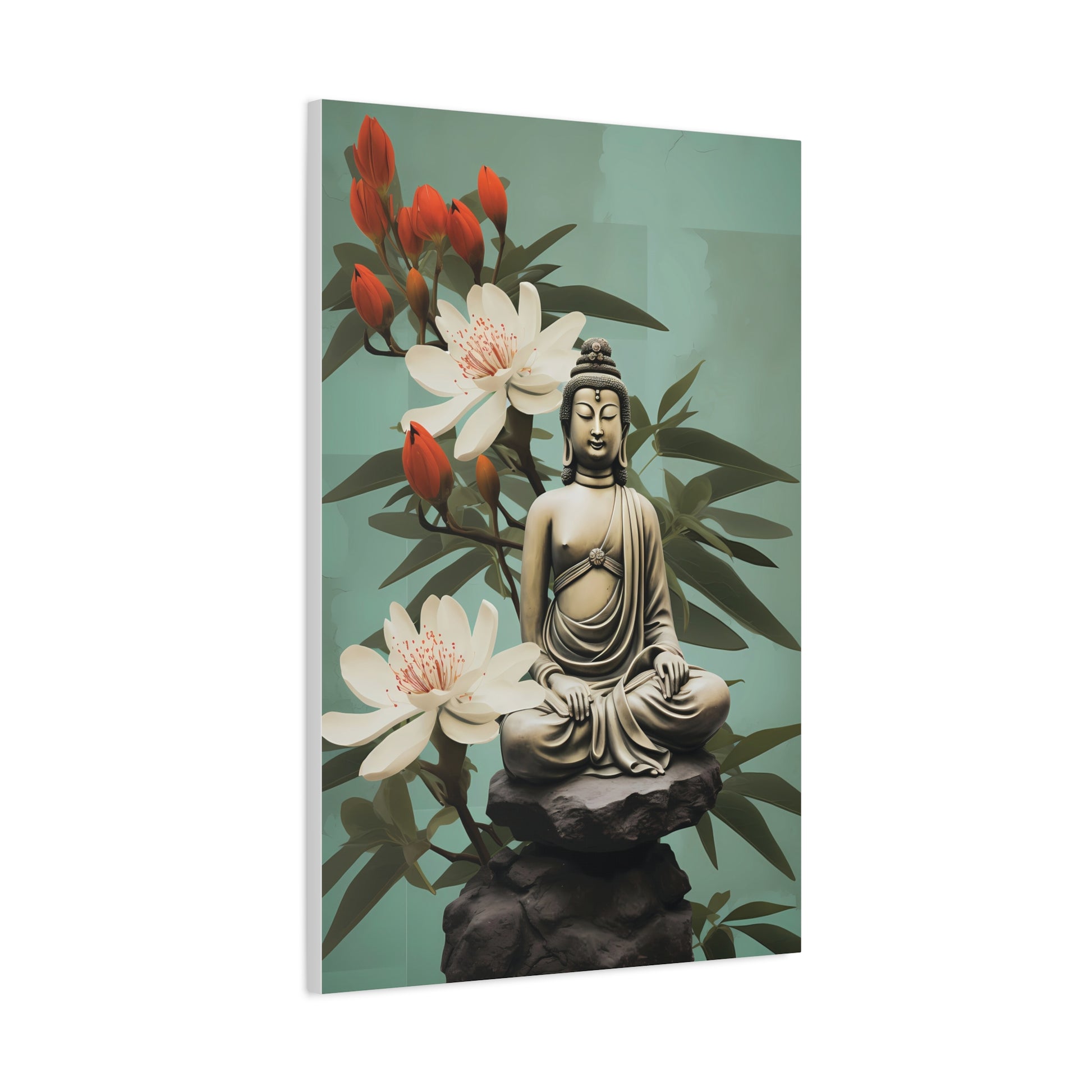 Zen Buddha Canvas Wall Art, Tranquil Meditation Decor