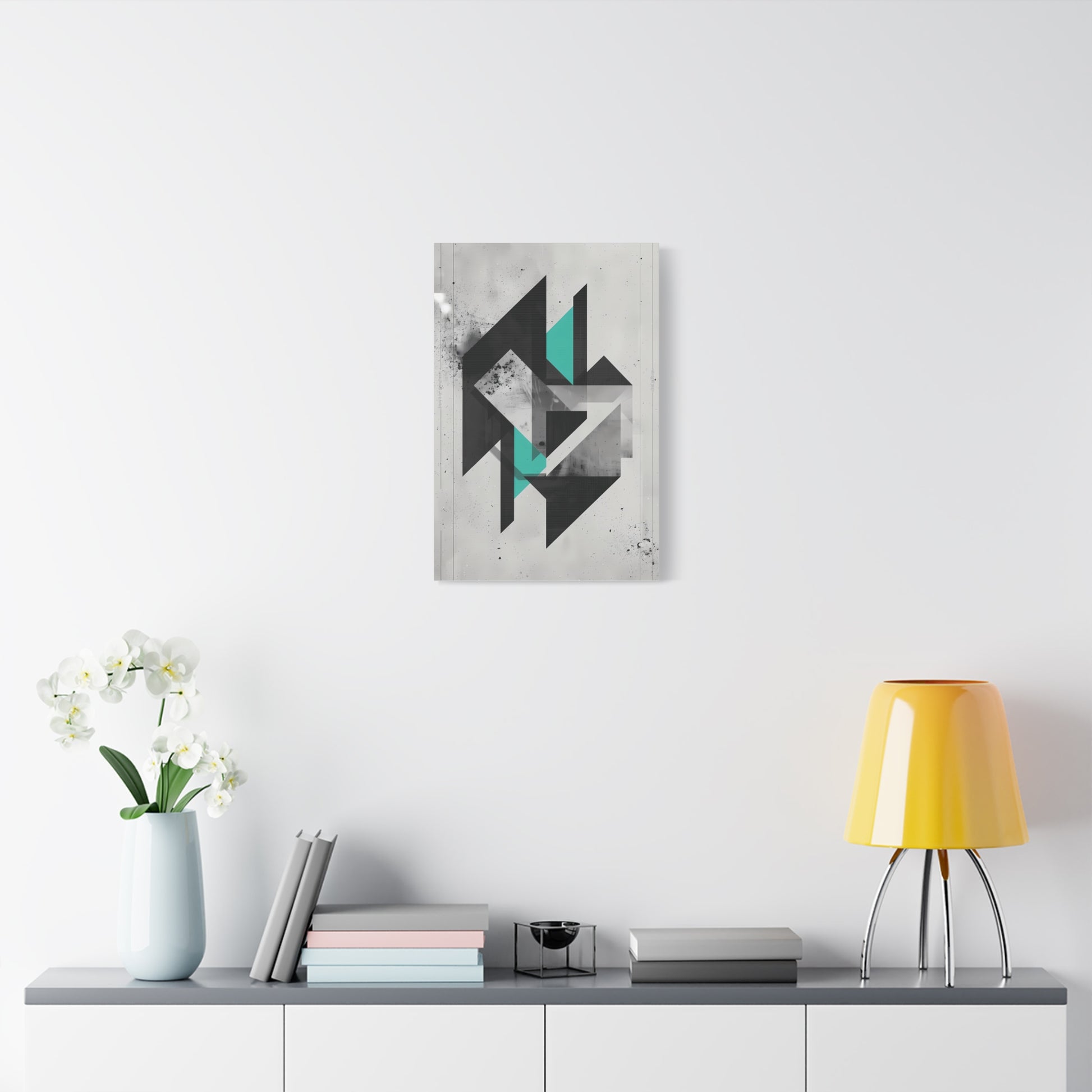 Teal Structure — Modern Abstract Geometric Wall Art