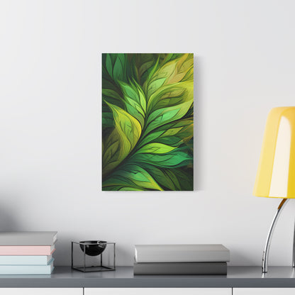 Leafy Green Matte Canvas Art Print, Nature Wall Decor