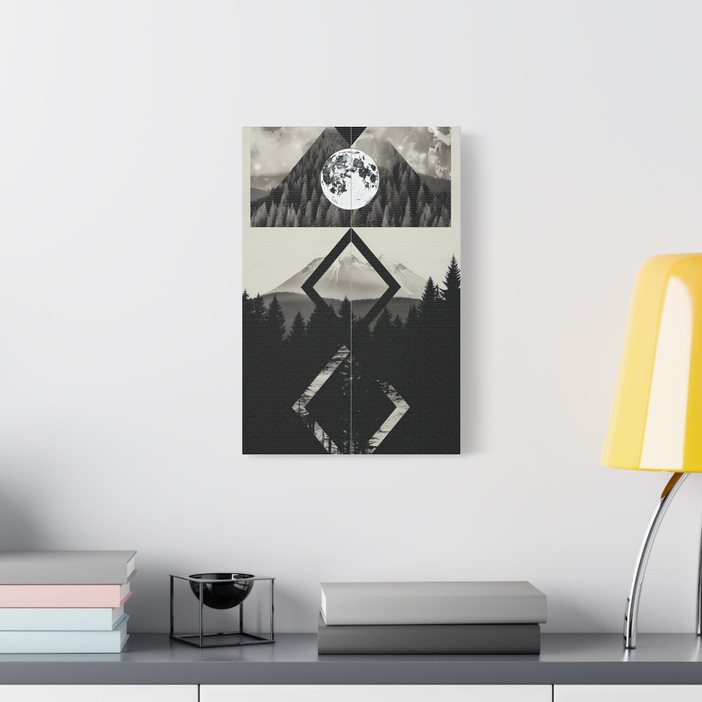 Black and White Mountain Canvas Art Print
