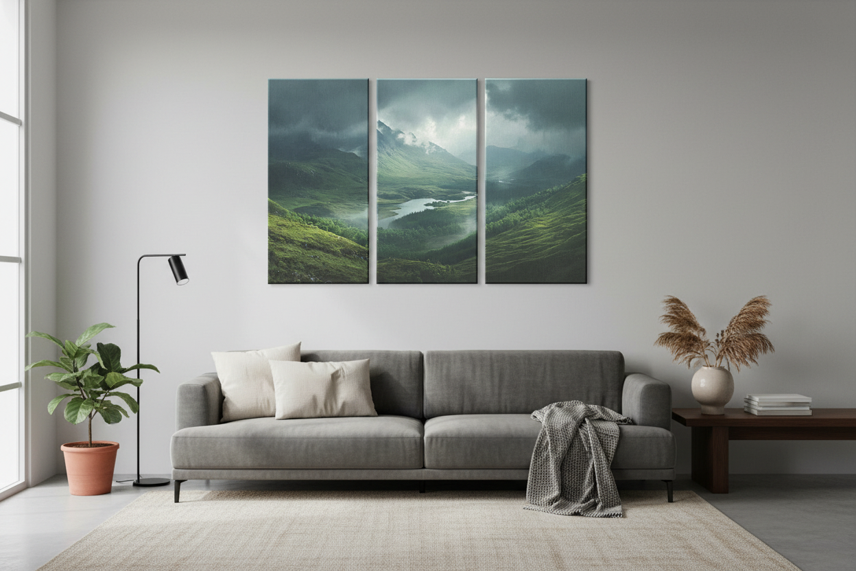 3-piece Stormy Mountain canvas header