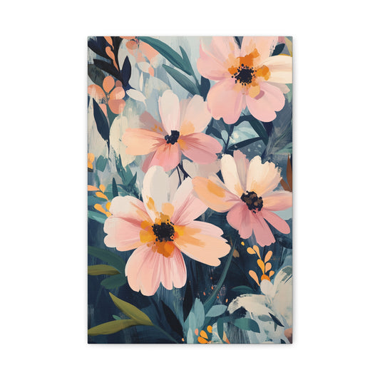 Floral Canvas Art Print, Matte Stretched Wall Decor
