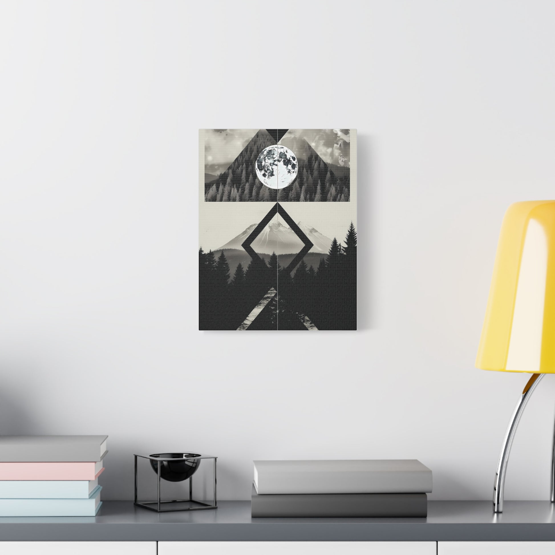 Black and White Mountain Canvas Art Print