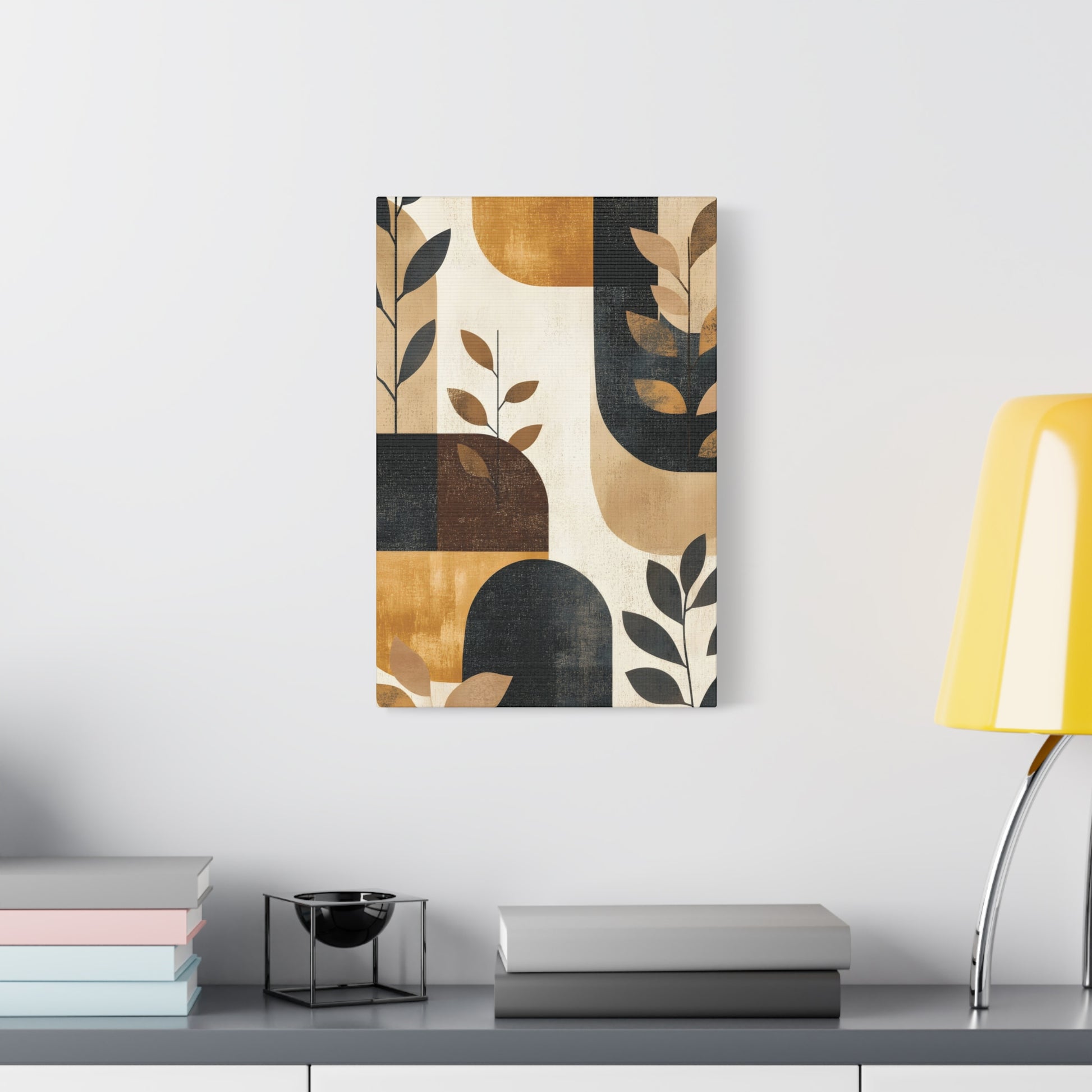 Abstract Earthtone Botanical Canvas