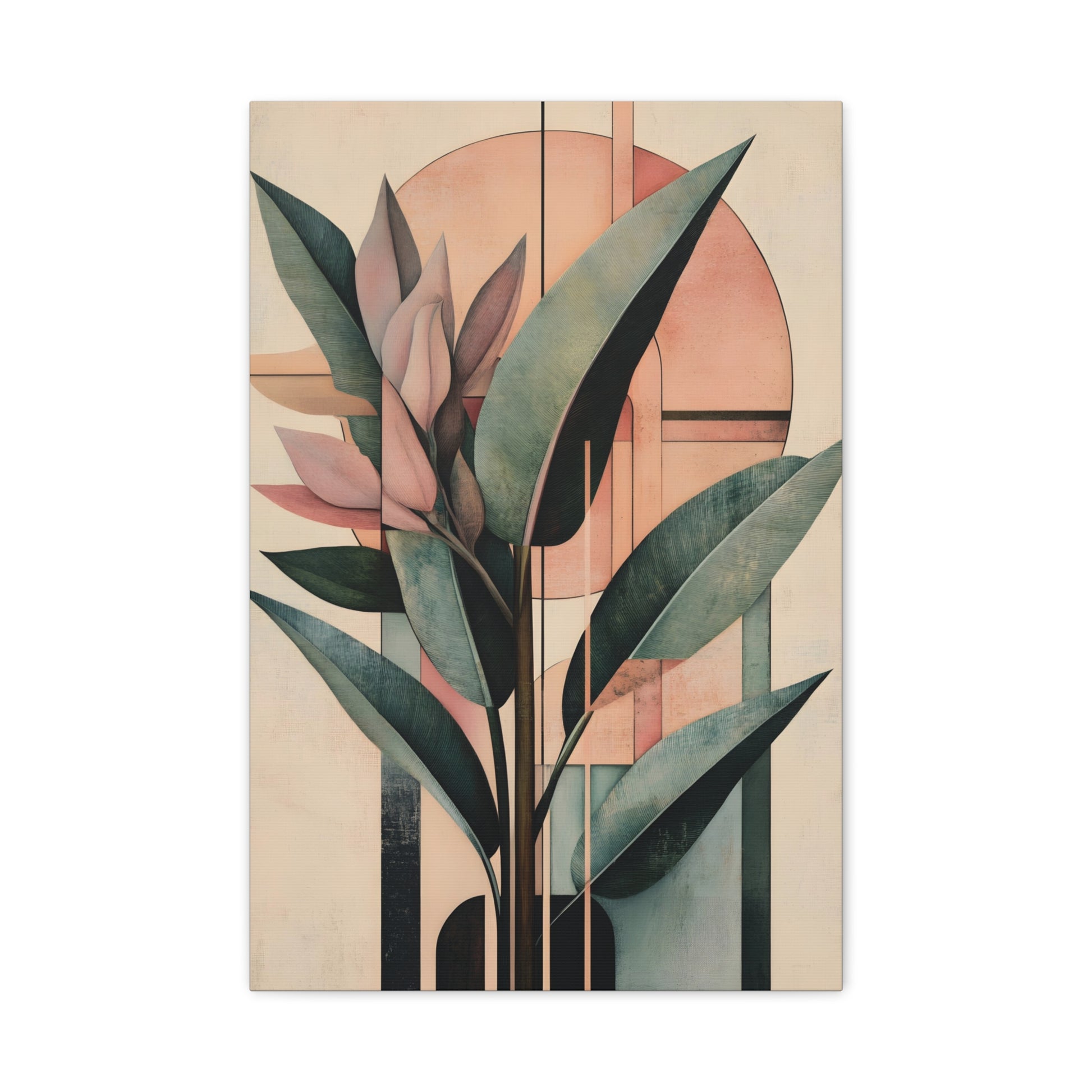 Tropical Leaves and Flowers Abstract Poster