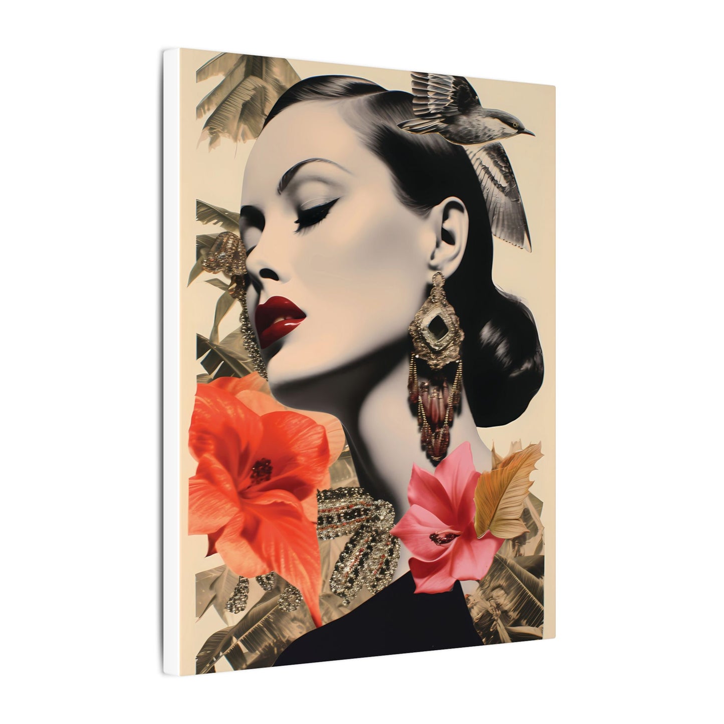 Abstract Pop Canvas Art — Dynamic Geometric Collage in Primary Hues