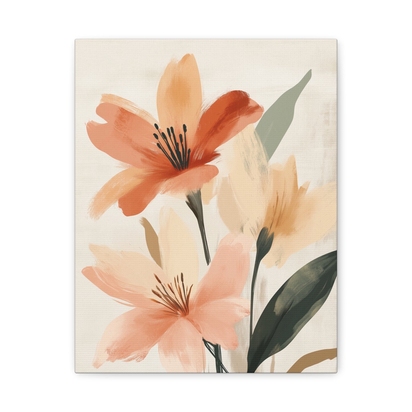 Terracotta Blooms — Modern Floral Wall Art