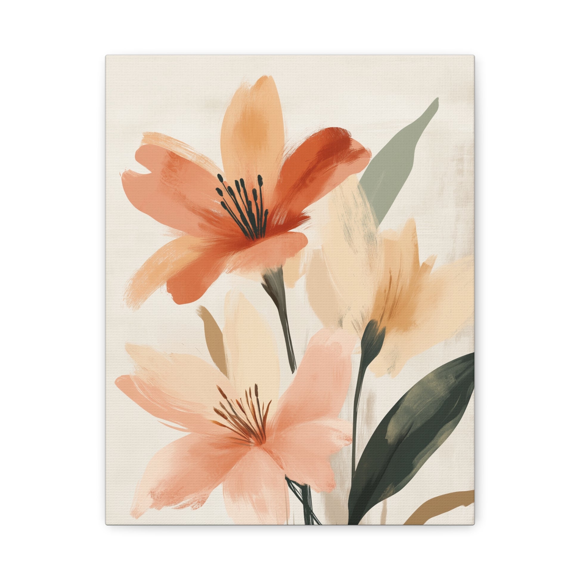 Terracotta Blooms — Modern Floral Wall Art