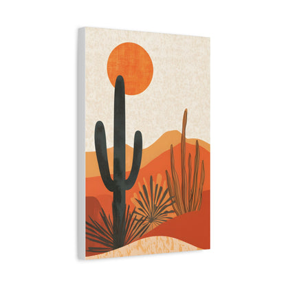 Desert Sunset Canvas Art, Modern Wall Decor