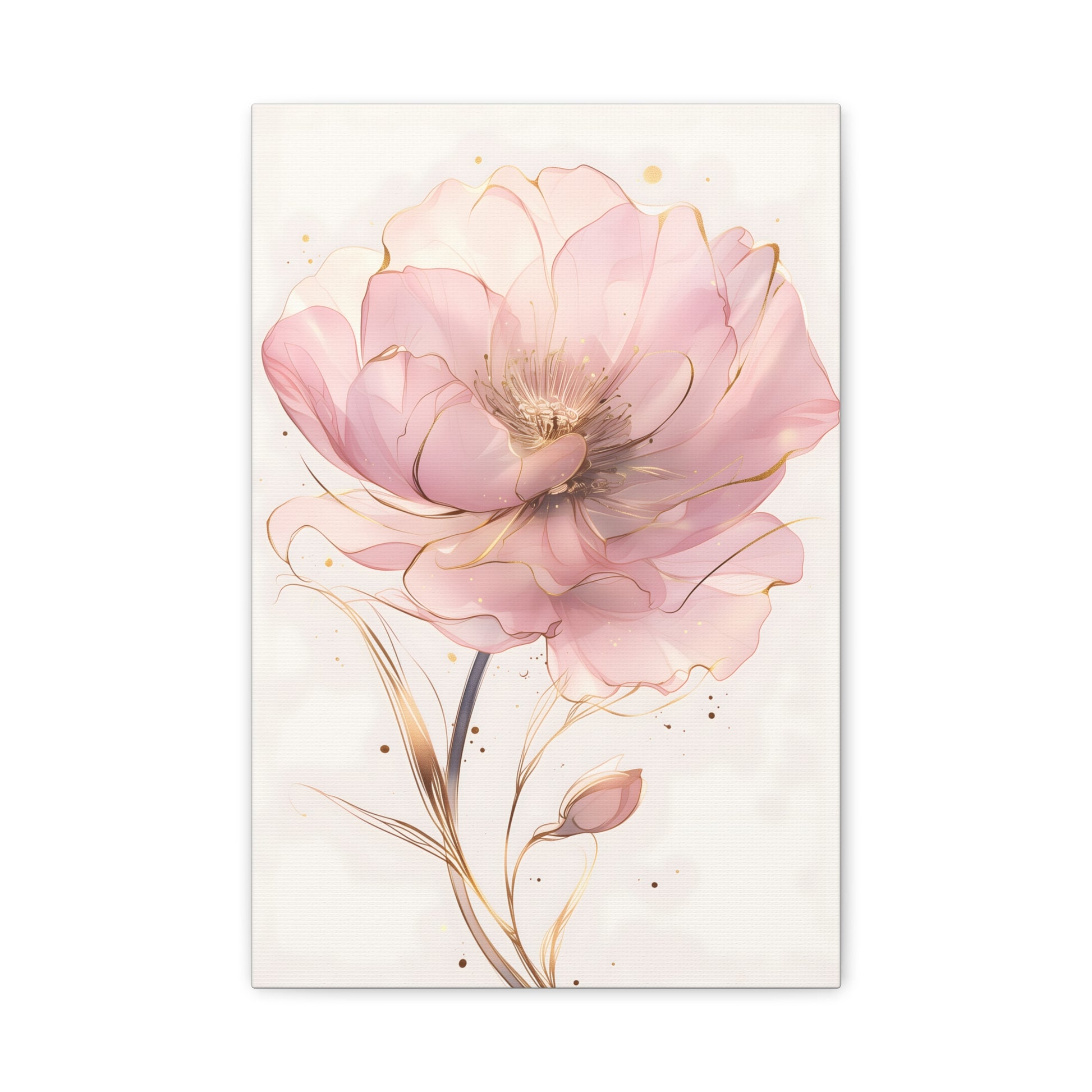 Romantic Blush Pink Floral Artwork Elegant Wall Decor for Home