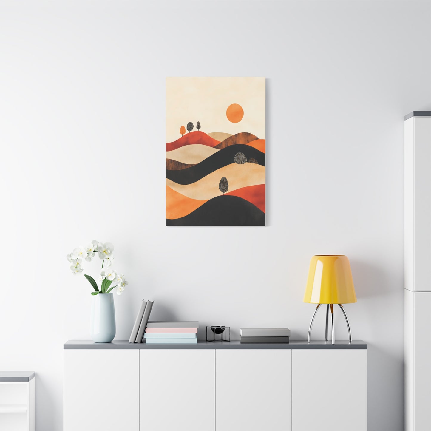 Terracotta Hills and Trees Minimalist Poster