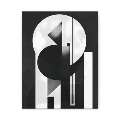 Geometric Symphony — Black & White Modern Poster