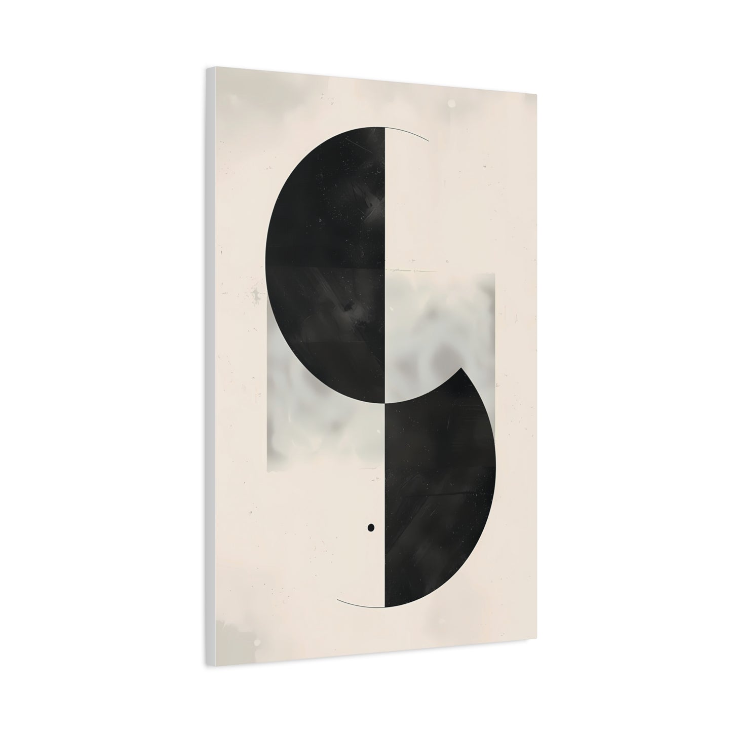 Duality — Black and White Abstract Circle Poster