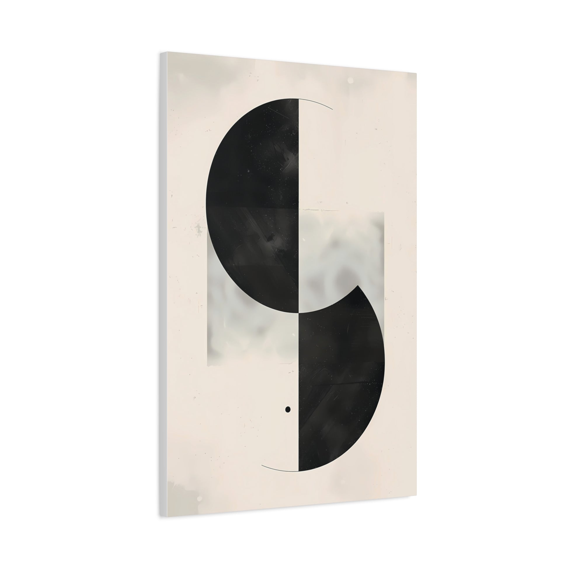 Duality — Black and White Abstract Circle Poster