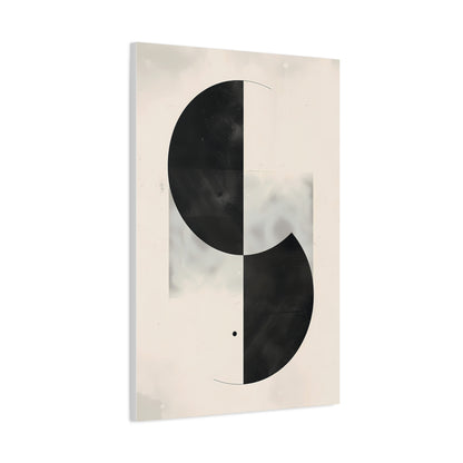 Duality — Black and White Abstract Circle Poster