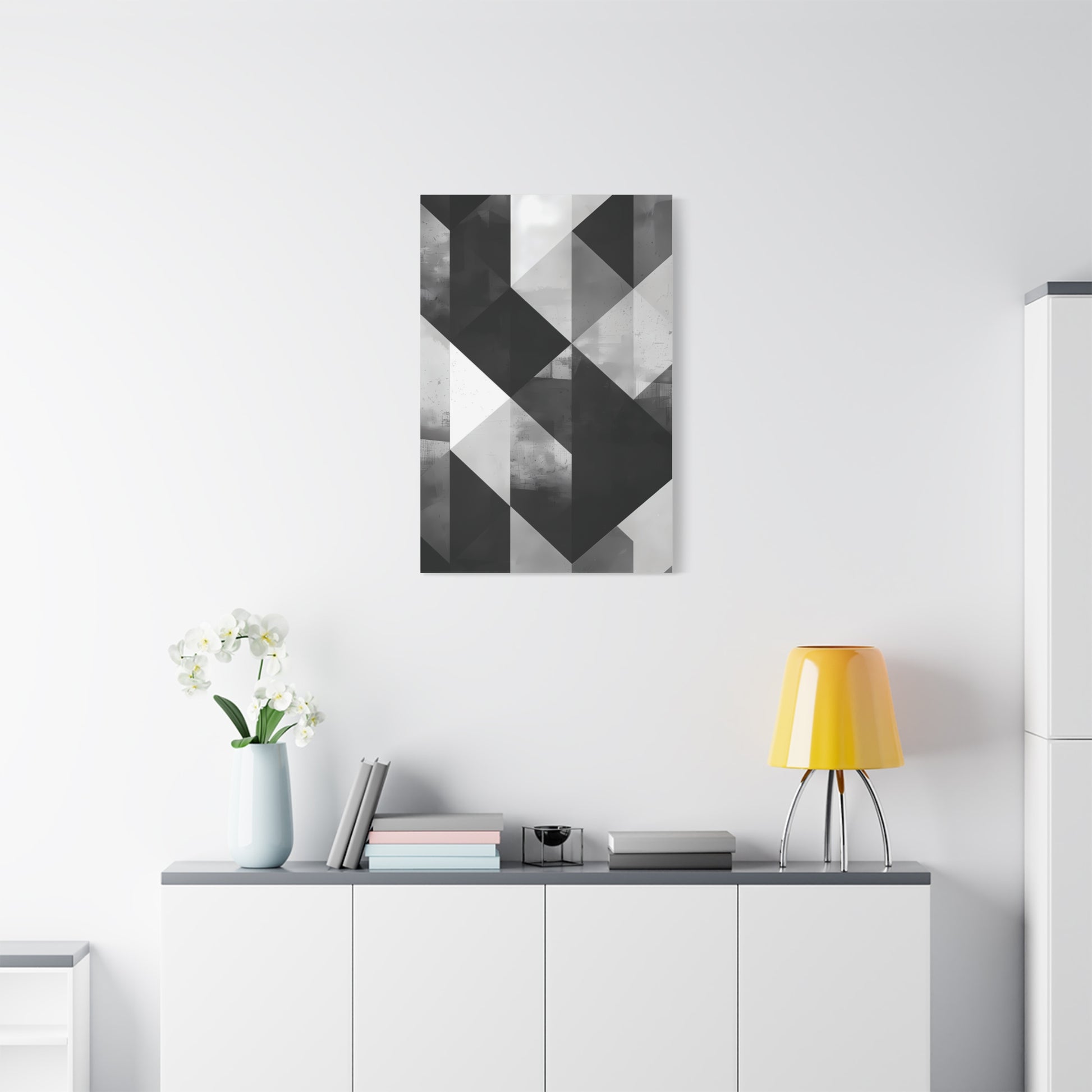 Architectural Balance — Monochrome Abstract Geometric Print